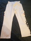 Civilregime Men s White black Logo Graphic Jogger Pants L Elastic Waist Pockets