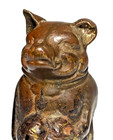 Vintage Figural Sewing Measuring Tape Standing Brass Pig