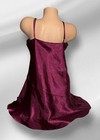 J  C  Penney Delicates Purple Shiny Satin Black Lace Trim Nightie Nightgown M