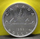1963 Canadian Silver One Dollar Coin Elizabeth Ii