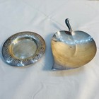 Vintage Silver Plated Leaf Dish   Stainless Steel Bowls Lot Of 7 Sheridan Silver