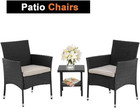 Patio Furniture Set 3 Piece Patio Chair Bistro Set Outdoor Rattan Chairs Wicker