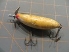 Vintage Wooden Heddon Sos - White   Grey - 3 Inch