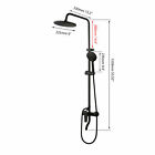 Us Black Shower Faucet Set Rain Round Head Wall Mount Mixer Taps With Hand Spray