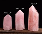 Amoystone Rose Quartz Obelisk Tower Large Healing Crystal Wand Point 6 Faceted