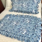 2 Ralph Lauren King Pillow Shams Ruffled Porcelain Blue Tamarind Chinoiserie