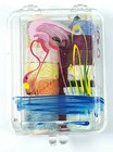 Vintage Mini Travel Sewing Kit Painted Flamingo Brandenton Thread Needle Thimble
