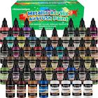 24 48 Colors Metallic Acrylic Airbrush Paint Set For Metal Plastic Models Wood