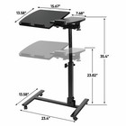 Angle Rolling Laptop Desk Table W  Casters Notebook Stand Height Adjustable 