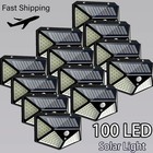 100 Led Solar Motion Sensor Lights Outdoor 1 2 4 8 12 Pack Wireless