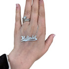 Custom Name Plate Necklace 925 Sterling Silver Underline Script Personalized