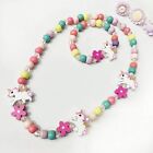 Adorable Unicorn Necklace Bracelet Set Chunky Jewelry Girls Kids Gift Party
