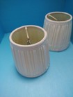 2 Vintage Chandelier Fabric Pleated Lamp Shade 4x4 Cream