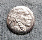Vintage Antique Metal Picture Button Native American Indian