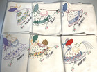 6 Vintage Day Of The Week Sunbonnet Sue Embroidered Towels