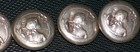 Antique Solid Silver Buttons Joseph Gloster Set Of 6 Birmingham 1902 Art Nouveau