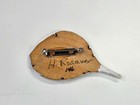 Vintage Hand-carved And Painted Wood Duck Feather Pin Brooch Artist Signed