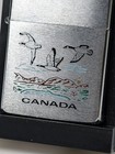 Vtg Zippo Lighter Canada Geese 1989 Brushed Chrome Niagara Falls Ontario