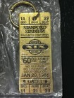 Vintage Key Chain Super Bowl 1985 Xix Championship Ticket Gold Brass Stanford