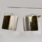 Square Cufflinks Men s Shirt Accessory Silver   Gold Tone Metal Bullet Back