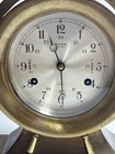Salem Ships Bell Brass 8 Day Jeweled Working Ship Wheel Clock On Stand No Key