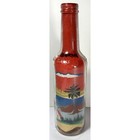 Vintage Brasil Sand Art Glass Bottle Ocean Palm Trees Mountains Landscape Retro