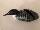 Wooden Loon Hand Carved Hand Painted Primitive Decoy Business Card Holder 7    L