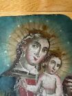 Antique Mexican Retablo On Tin Madonna And Child Or Our Lady Refuge Of Sinners