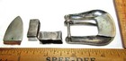Vintage Western Sterling Silver Ranger 4 Pc Belt Buckle Set Stamped Crockett