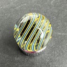 Contemporary Handmade Art Glass Marble  68  Orange Blue Swirl  Sparkle Core  Uv 