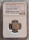 Platinum 1999  150 Liberia   Ngc Pf68 Uc   In Memory John F Kennedy   1 4 Oz Jfk