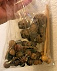 Lot 35 pc Assorted Wooden Wood Craft Beads Wicker Repair Reed Fix Chair Tables