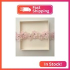 Lace Trim Ribbon 2 Yards 3d Pearl Beads Flower Floral Applique  Pink
