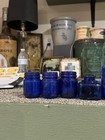 5 Antique 1920s Cobalt Blue Bottles Vick   s Square Ink Bromo Seltzer Baltimore