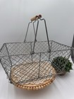 Vintage French Wire Egg Basket 7x12 Rusty Crusty Primitive Cottage Core