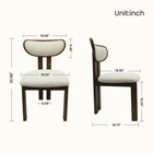 Set Of 2 Modern Dining Chairs Padded Accent Chairs With Solid Wood Legs