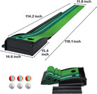 Golf Putting Mat Indoor With Auto Ball Return 2 Holes Practice Green Set