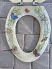 Vintage Lucite Acrylic Resin Toilet Seat Flower   Butterfly Theme