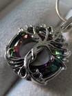 Sterling Silver 925 Tree Of Life Necklace And Pendant Circular Cut Mystic Topaz
