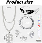 90s 80s Hip Hop Costumes Kit  2000s Rapper   Fake Jewelry   boys Necklace Dolla   