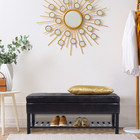 44  Faux Leather Ottoman Storage Bench Seat With Shoe Rack For Bedroom Hallway