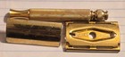 Used Gillette Ball End Tech Gold Vintage Double Edge Safety Razor Finish Wear 
