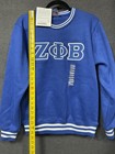 Nwt Zeta Phi Beta Sorority Greek Letter Ringer Sweatshirt Bluem Combine Shipping