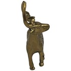 Vintage Brass Buck 3 Point Metal Figurine  2  X 3  Tall Paperweight