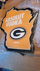 Green Bay Packers Football State Of Wisconsin Absolute Vodka Led Light Up Sign 
