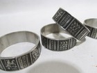 Midcentury Norway Pewter Konge Tinn Set 4 Napkin Rings Hardanger 