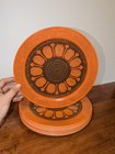 Vintage Allied Chemical Atomic Orange Melamine Set Of 8 Plates   Creamer Sugar