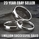 Tungsten Carbide Silver Polished Plain Wedding Band Ring 2mm 3mm 4mm 6mm 8mm