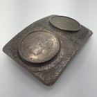 Robert W Boyd Sterling Silver Western 1 5    Belt Buckle W  Morgan Dollars 121 4g