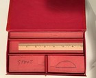 Vintage 1950s Rocket Whiz Pencil Case Atomic Space Age Box Red